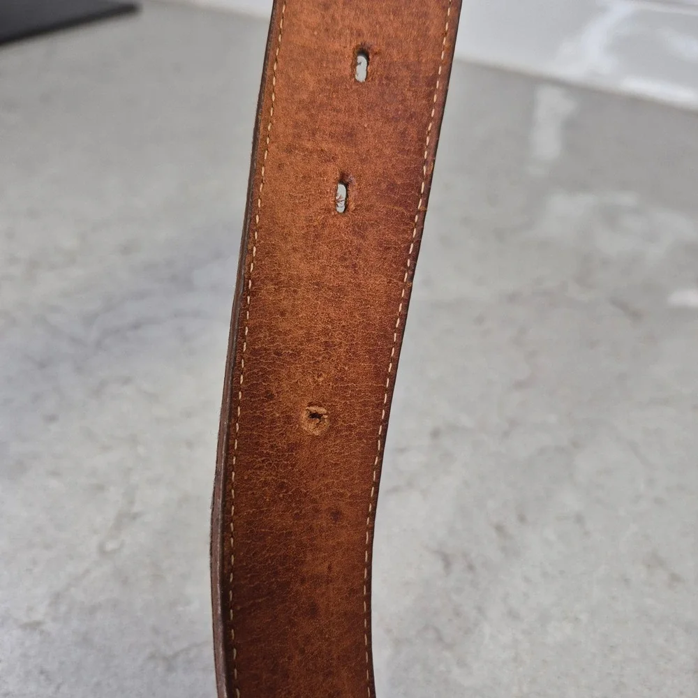 Vintage Justin Belt Genuine Lizard Exotic Skin 40 Brown Mens